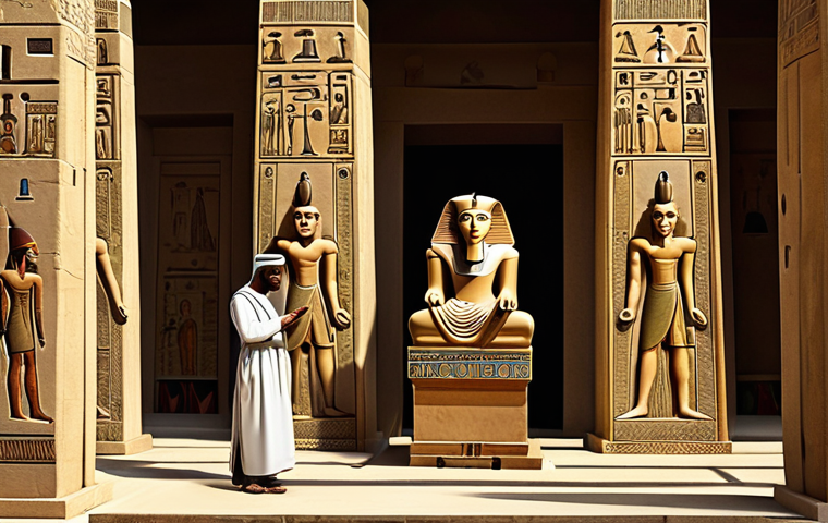 Ancient Automata**

"A craftsman in ancient Egypt, fully clothed in modest attire, demonstrating a simple mechanism to move a statue of a deity within a temple, safe for work, appropriate content, professional illustration, perfect anatomy, correct proportions, family-friendly."

**