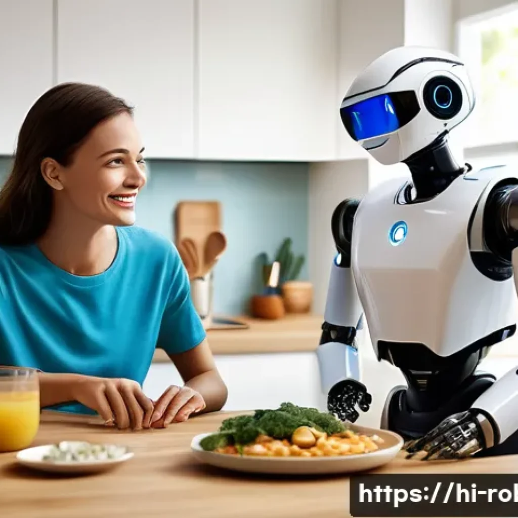 휴머노이드 로봇 - Domestic Harmony: The Home Assistant Robot**

"A warm, inviting scene in a modern, sunlit home kitch...