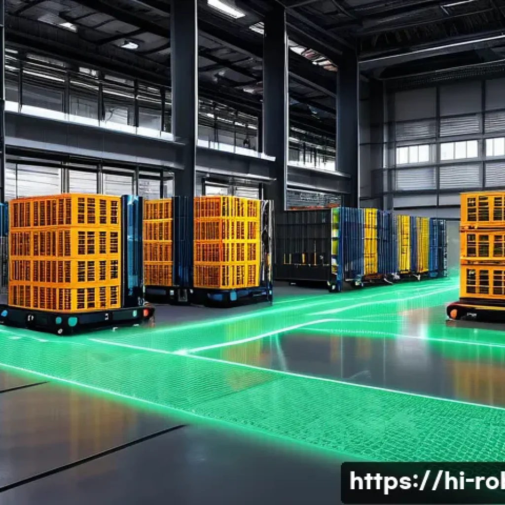 로봇 동작 계획 - **Image Prompt: Dynamic Industrial Navigation**
    "A sleek, autonomous mobile robot, equipped with...