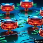 로봇의 나노 기술 적용 - A futuristic medical scene showing a team of advanced nano robots inside a human bloodstream targeti...
